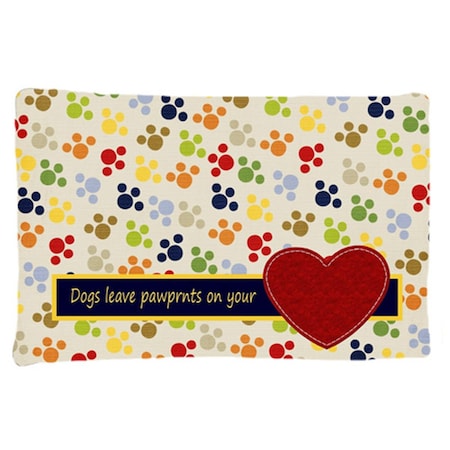 Carolines Treasures Dogs Leave Pawprints On Your Heart Moisture Wicking Fabric Standard Pillowcase CA75306
